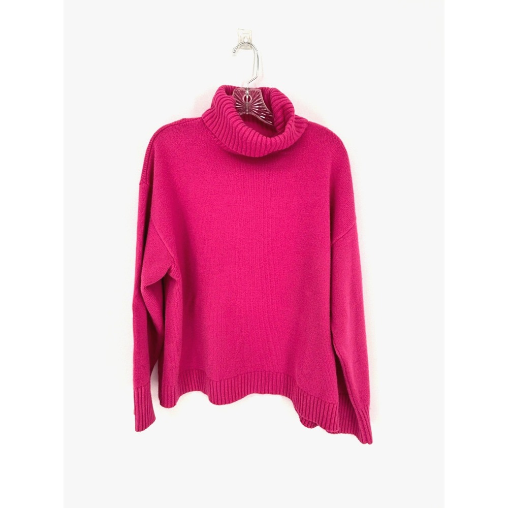 Barbiecore Oversized Knit Sweater Women XXXL Hot Pink Fisherman Old Money Cozy